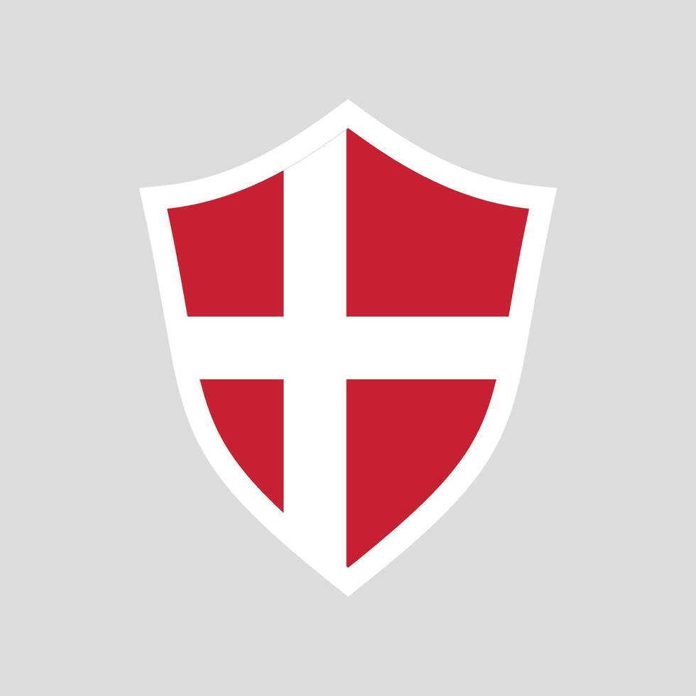 Denmark Flag in Shield Shape Frame vector