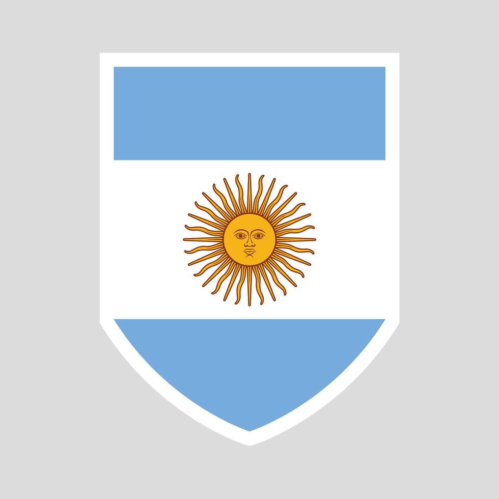 Argentina Flag in Shield Shape vector