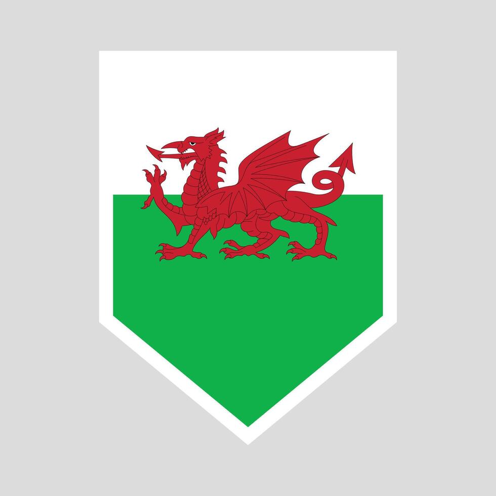 Wales Flag in Shield Shape Frame vector