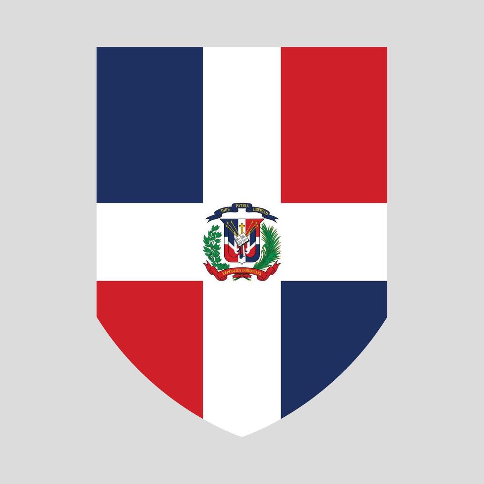 Dominican Republic Flag in Shield Shape Frame vector