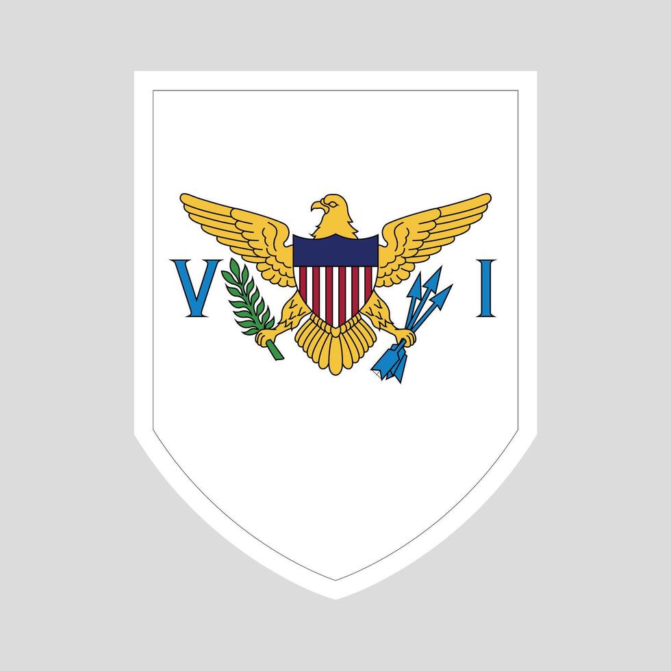 American Virgin Islands Flag in Shield Shape Frame vector