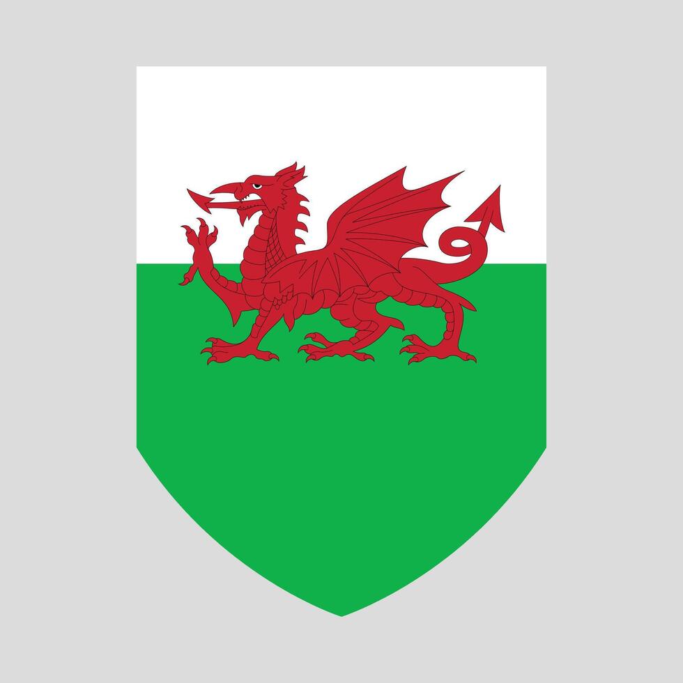 Wales Flag in Shield Shape Frame vector