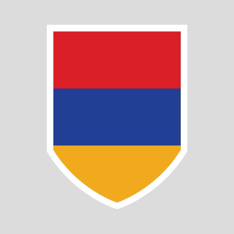 Armenia flag in Shield Shape vector