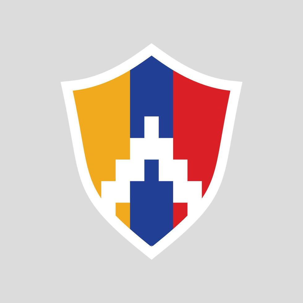 Artsakh Flag in Shield Shape vector
