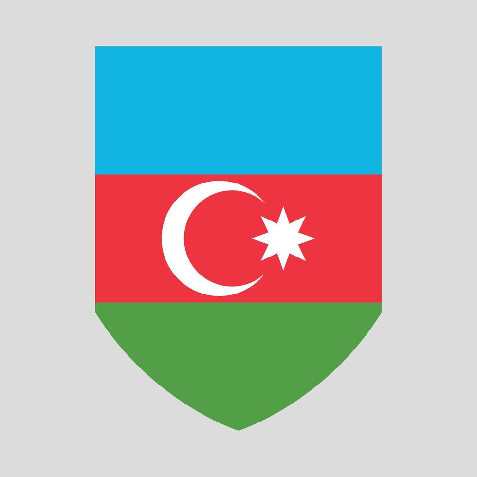 Azerbaijan Flag in Shield Shape Frame vector