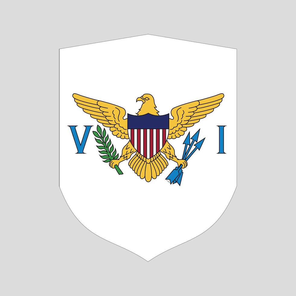American Virgin Islands Flag in Shield Shape Frame vector