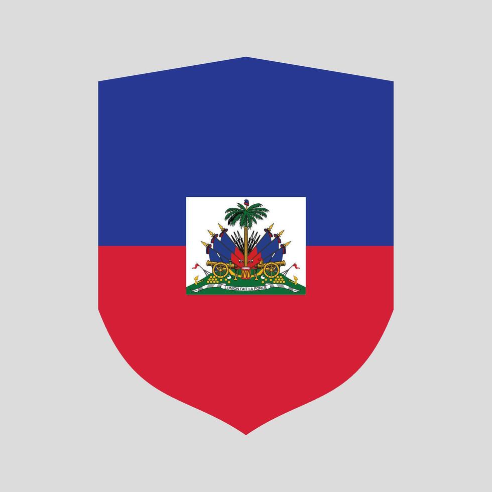 Haiti Flag in Shield Shape Frame vector