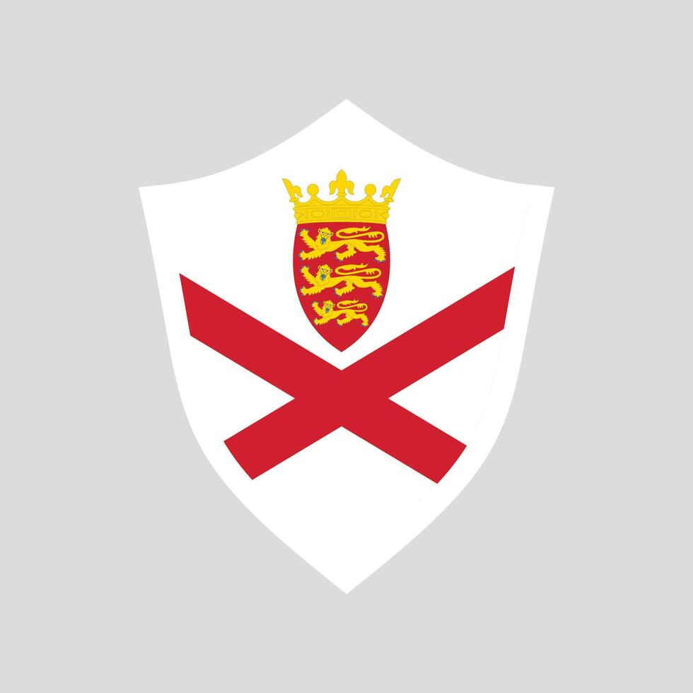 Jersey Flag in Shield Shape Frame vector