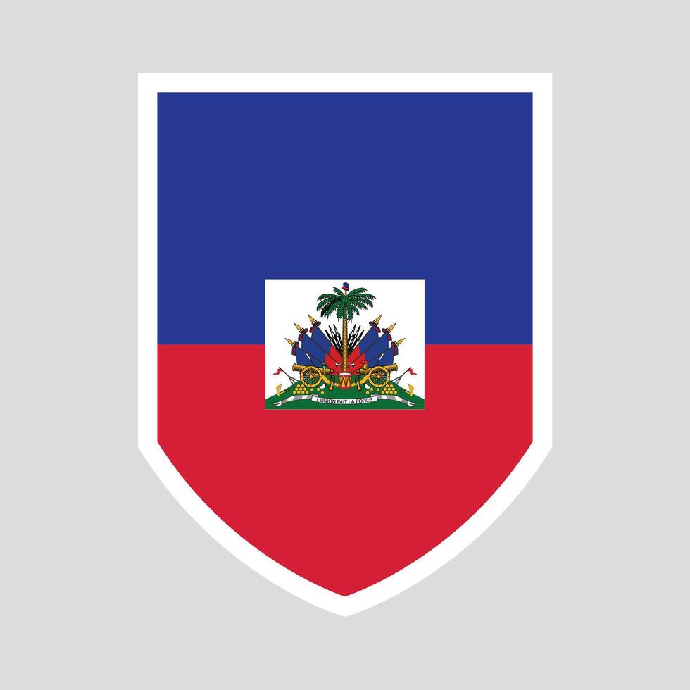 Haiti Flag in Shield Shape Frame vector