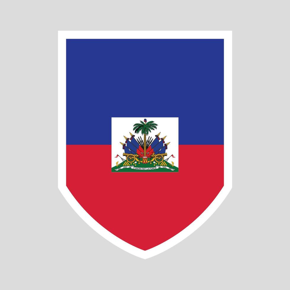 Haiti Flag in Shield Shape Frame vector