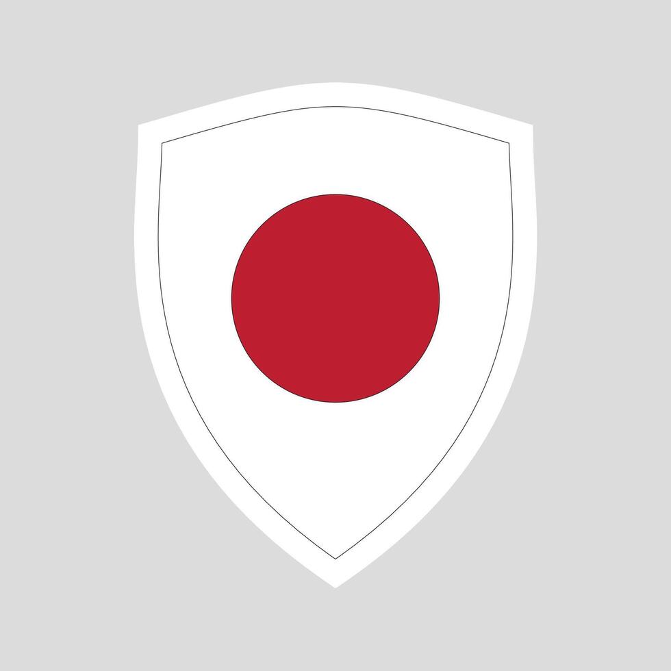 Japan Flag in Shield Shape Frame vector