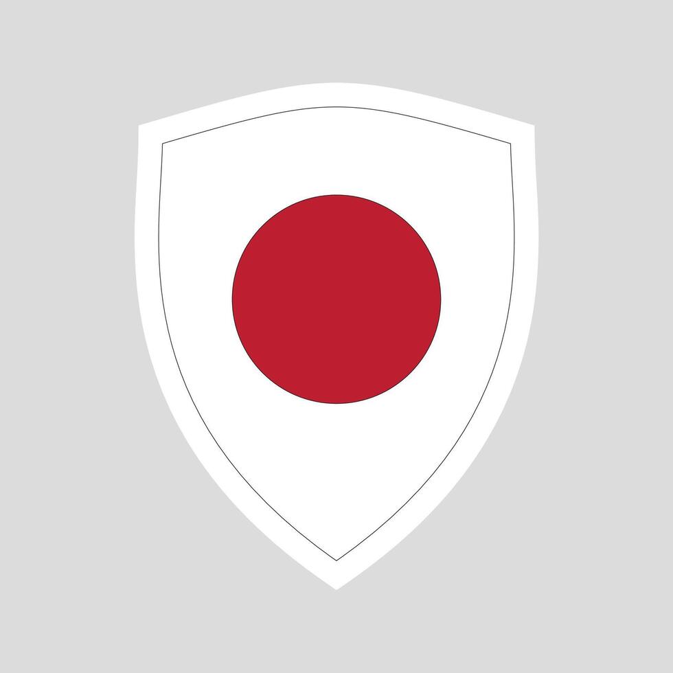 Japan Flag in Shield Shape Frame vector