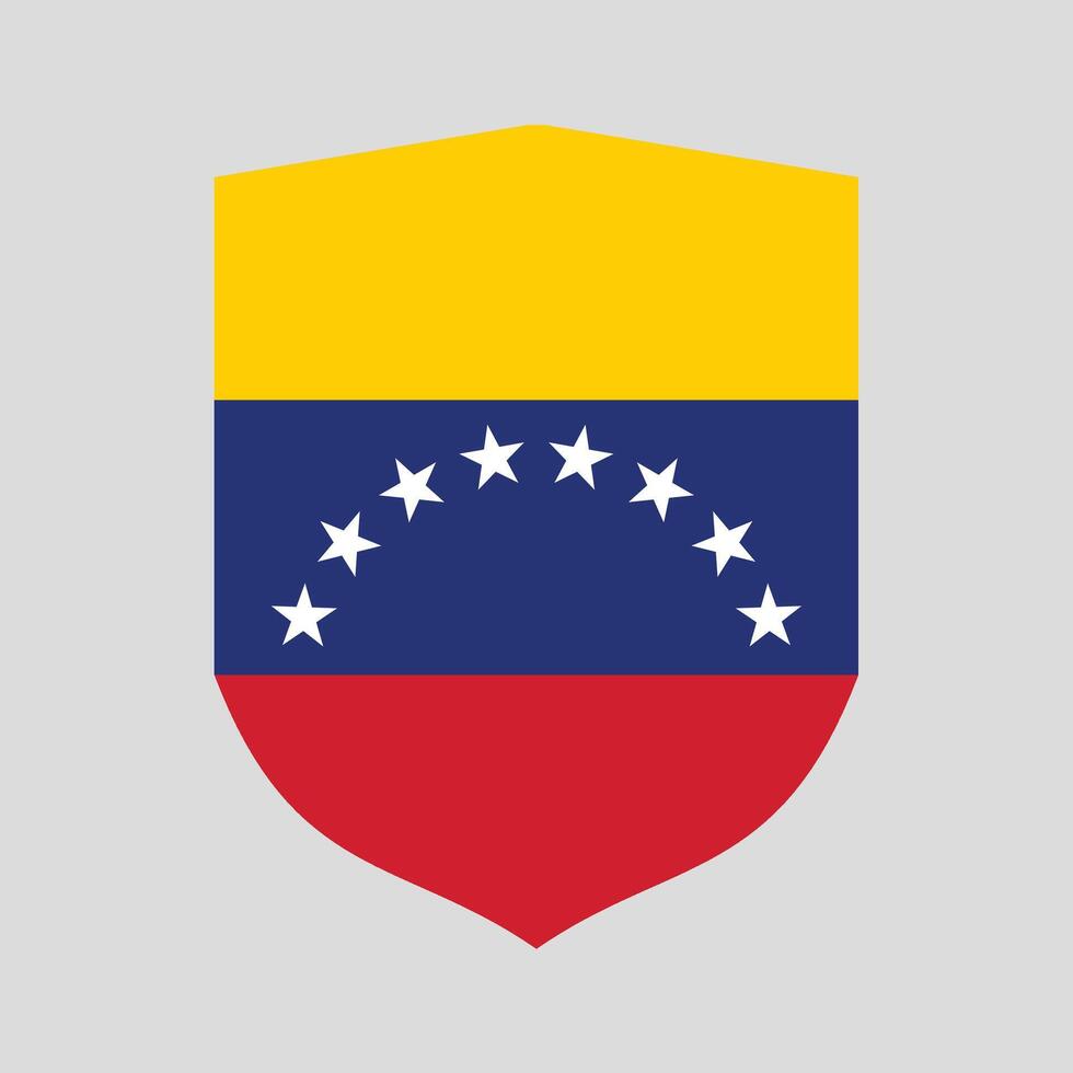 Venezuela Flag in Shield Shape Frame vector