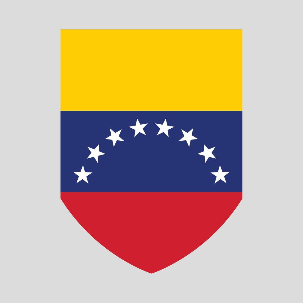Venezuela Flag in Shield Shape Frame vector