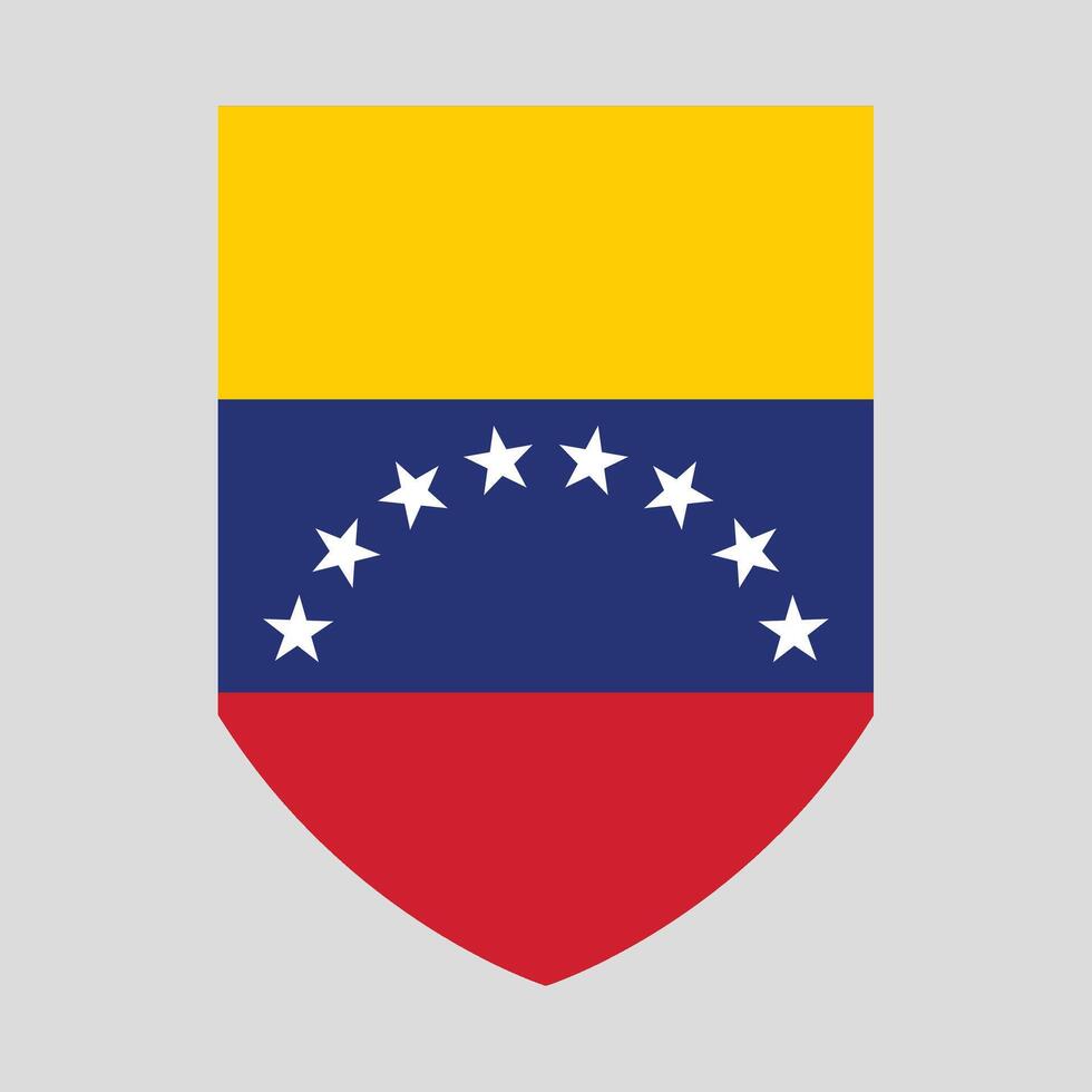 Venezuela Flag in Shield Shape Frame vector