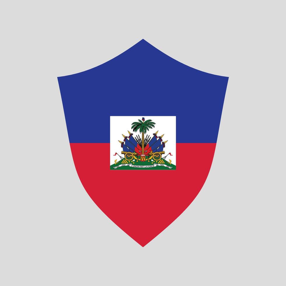 Haiti Flag in Shield Shape Frame vector