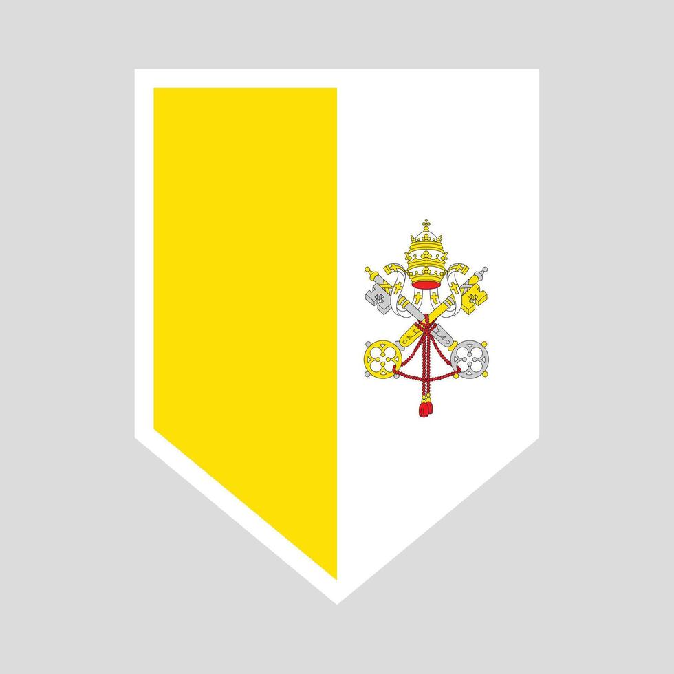Vatican City Flag in Shield Shape Frame vector