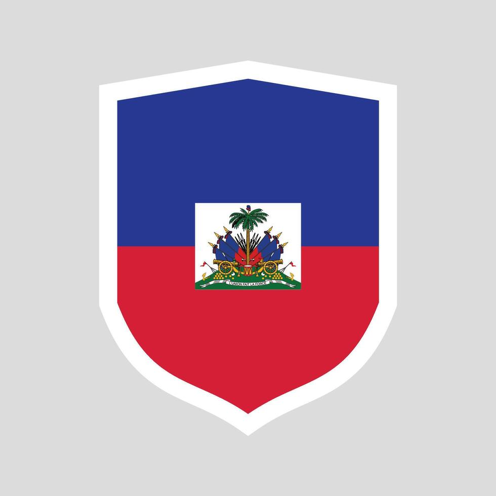 Haiti Flag in Shield Shape Frame vector