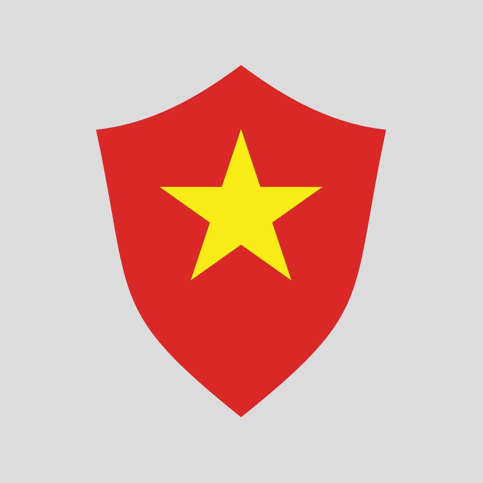 Vietnam Flag in Shield Shape Frame vector