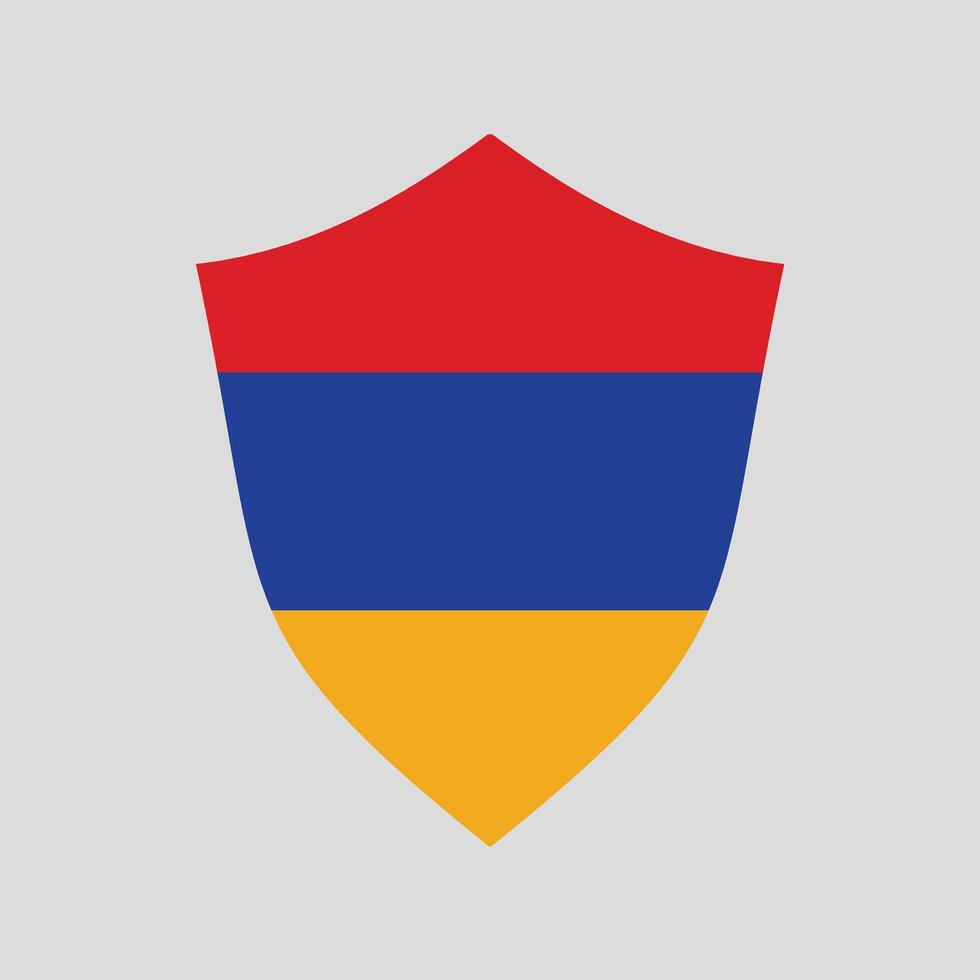 Armenia flag in Shield Shape vector