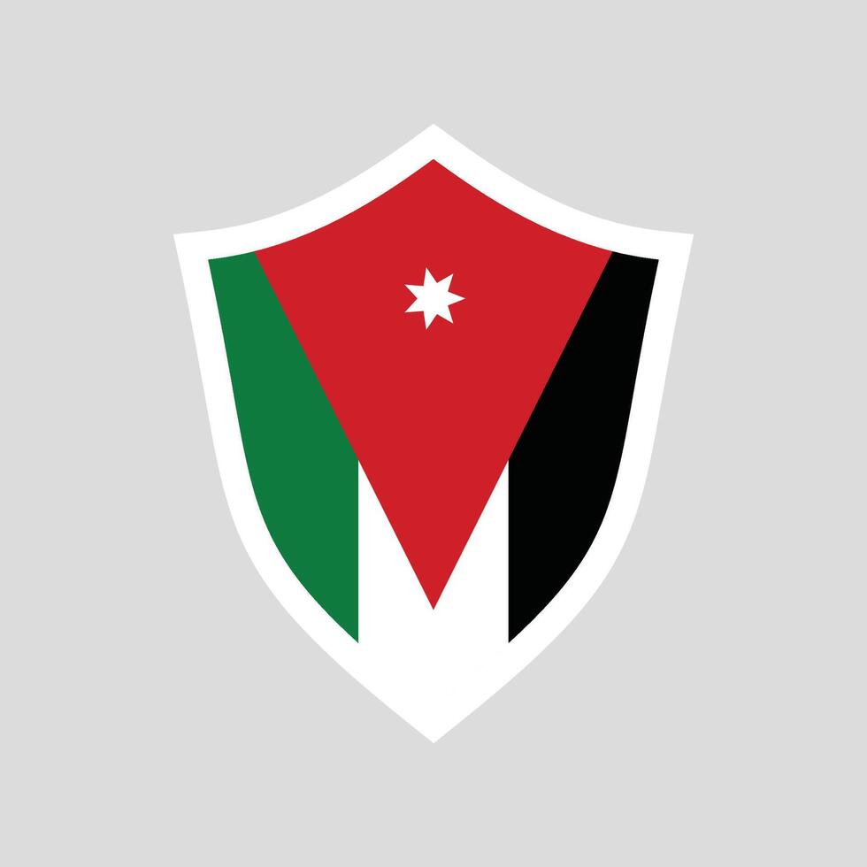 Jordan Flag in Shield Shape Frame vector