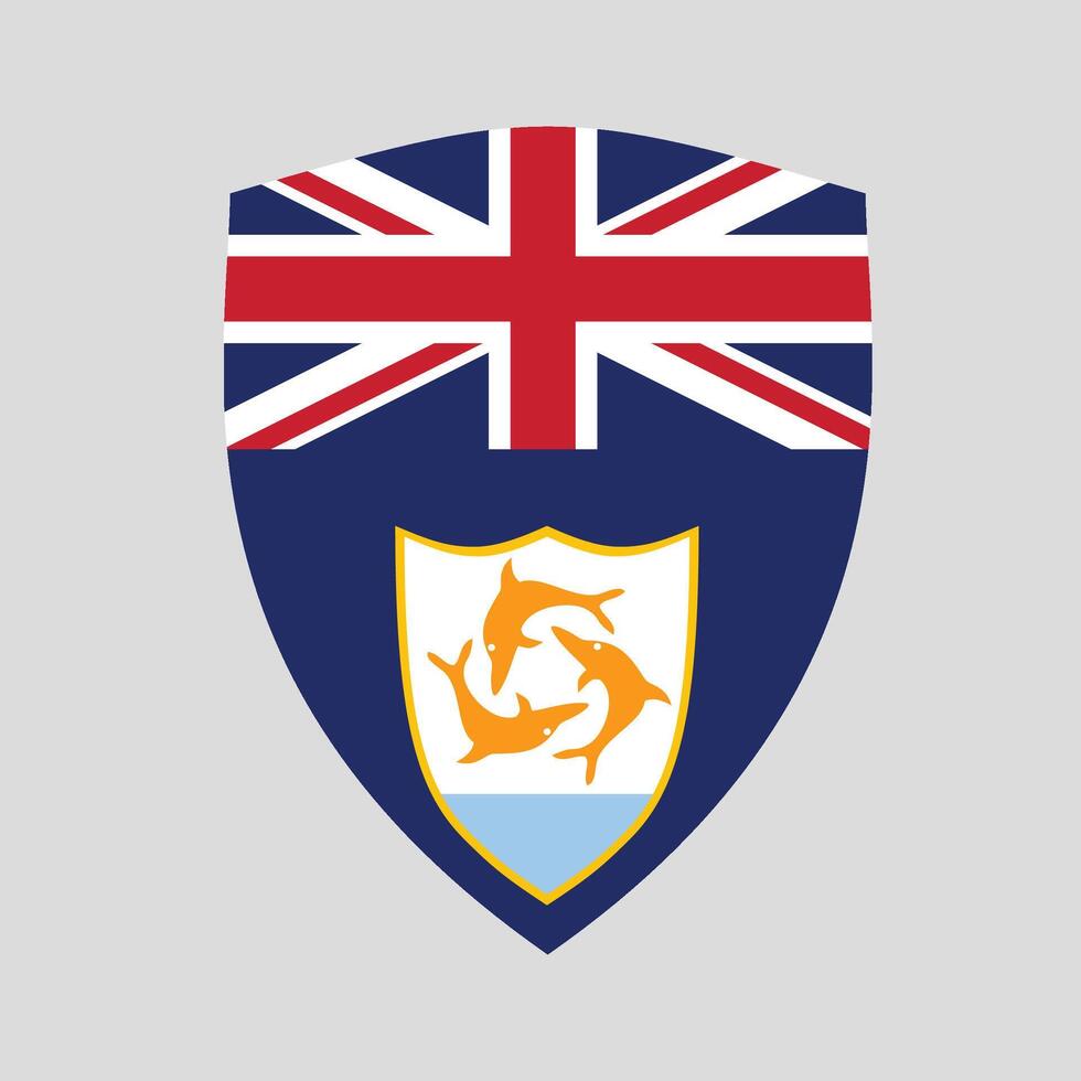 Anguilla Flag in Shield Shape vector