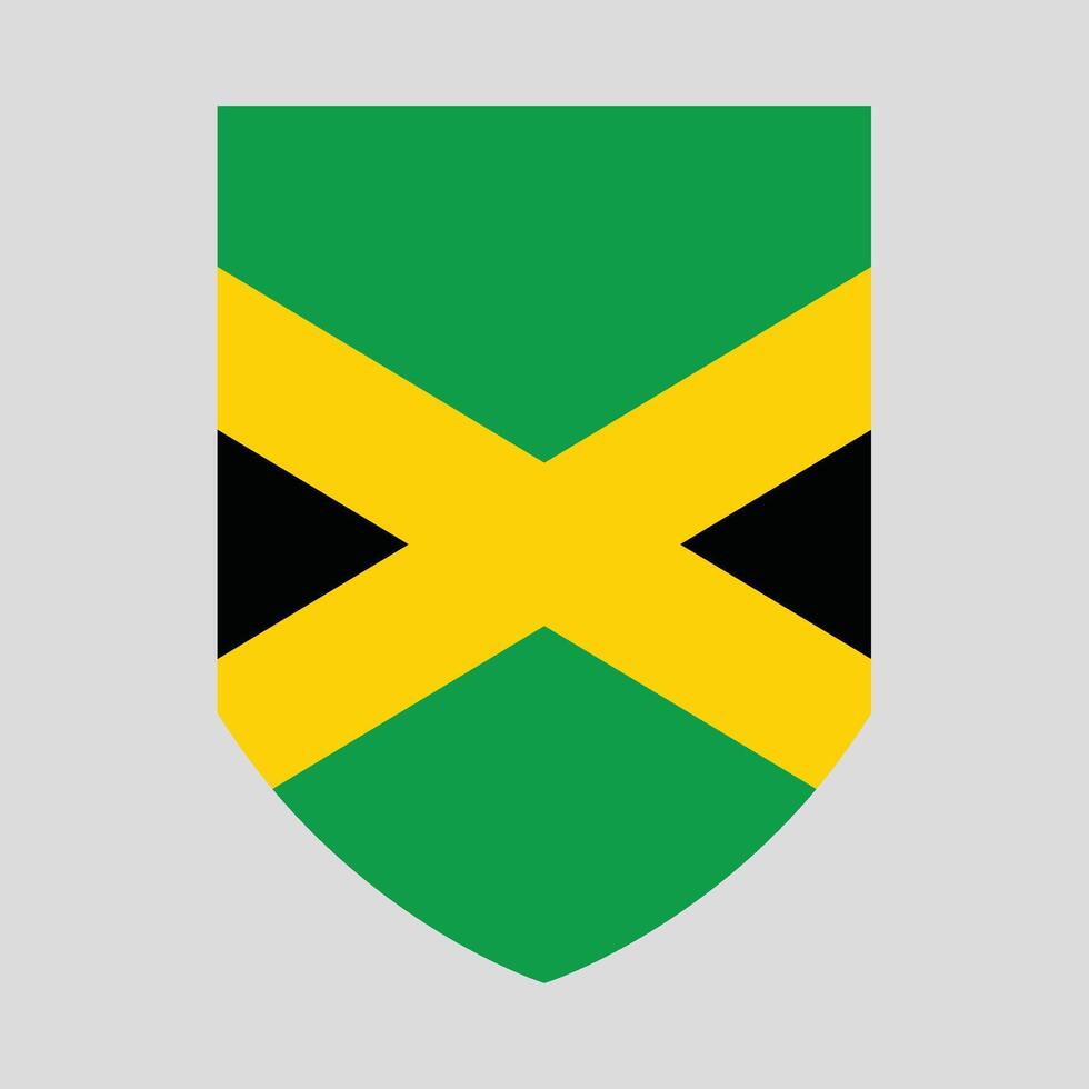 Jamaica Flag in Shield Shape Frame vector
