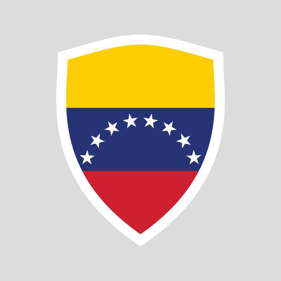 Venezuela Flag in Shield Shape Frame vector