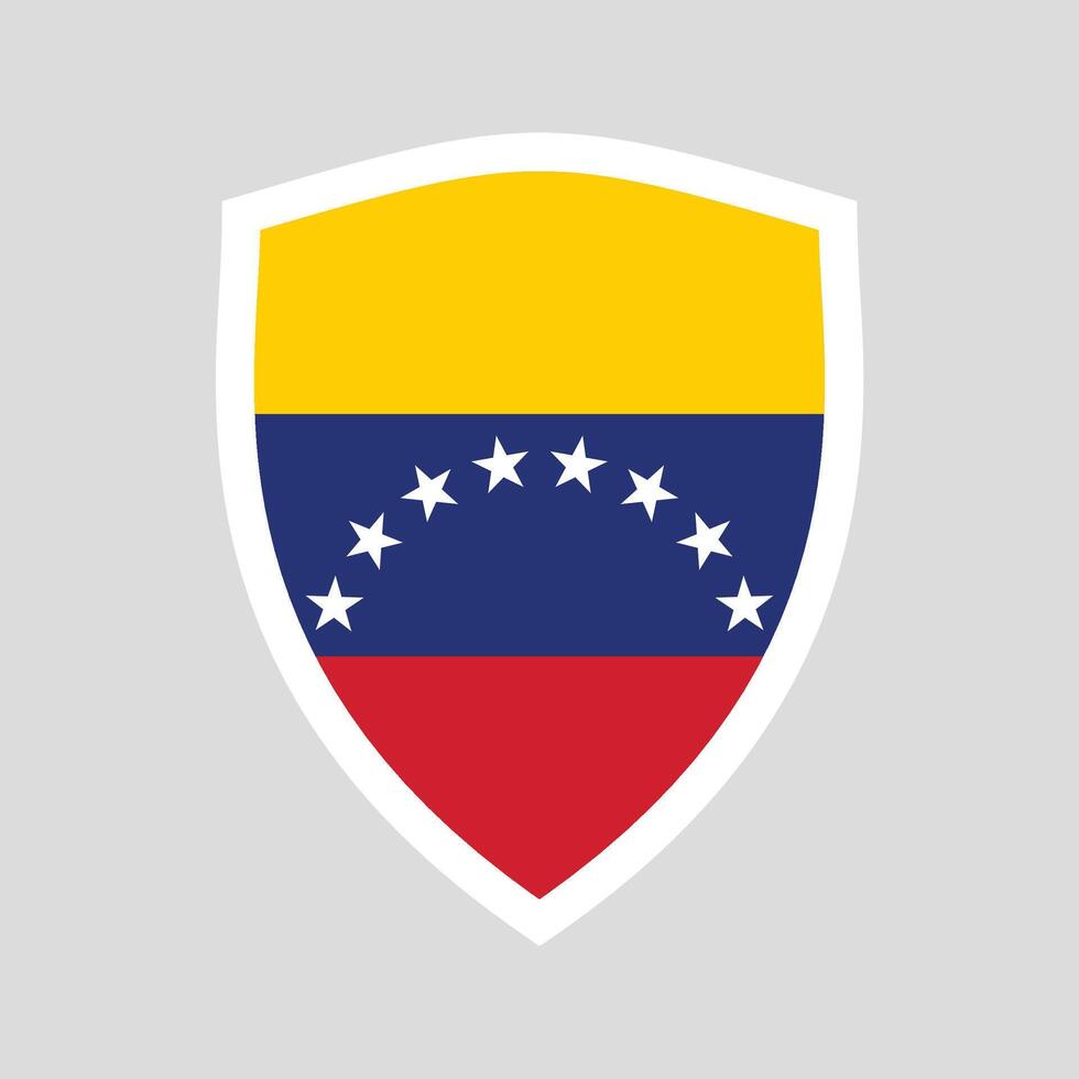 Venezuela Flag in Shield Shape Frame vector