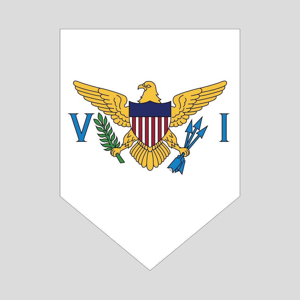 American Virgin Islands Flag in Shield Shape Frame vector