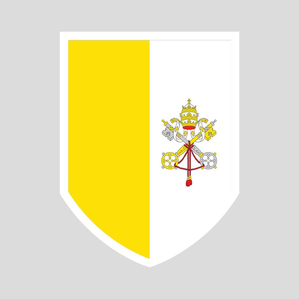 Vatican City Flag in Shield Shape Frame vector
