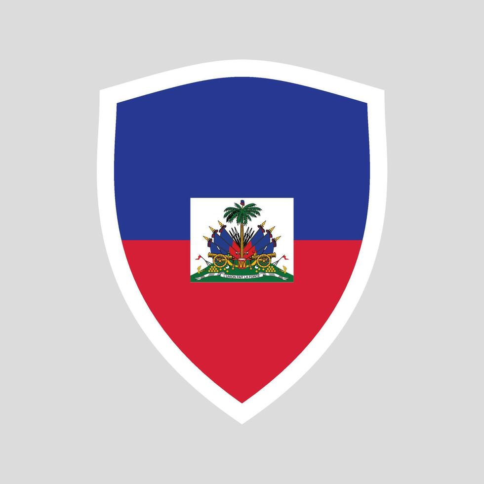 Haiti Flag in Shield Shape Frame vector