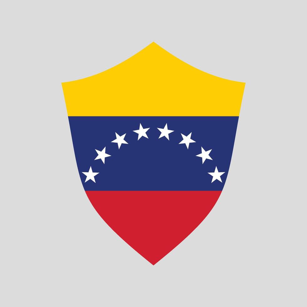 Venezuela Flag in Shield Shape Frame vector