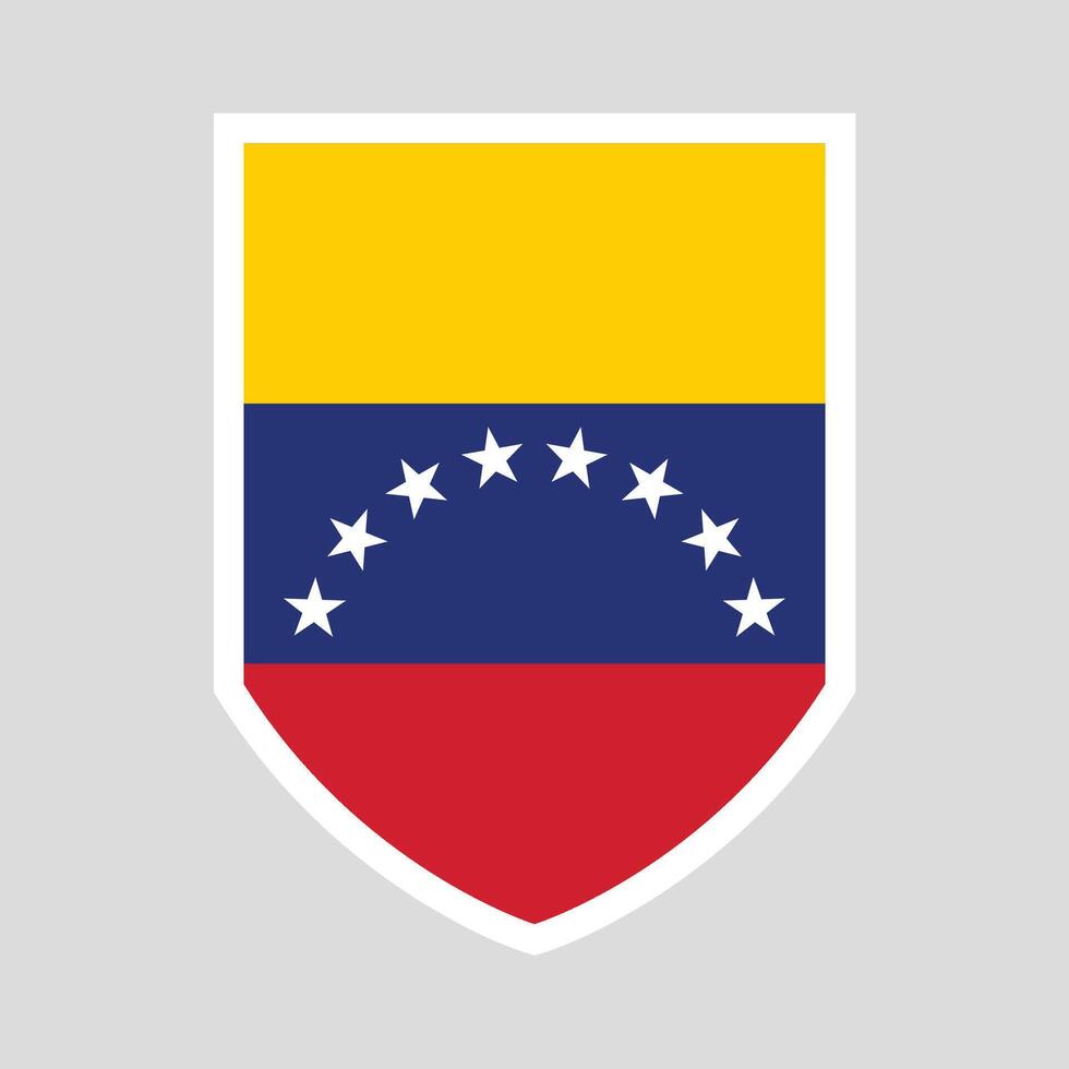 Venezuela Flag in Shield Shape Frame vector