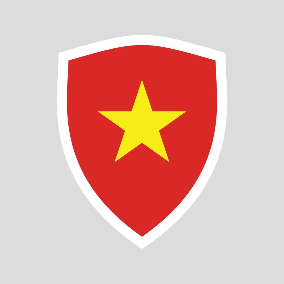Vietnam Flag in Shield Shape Frame vector
