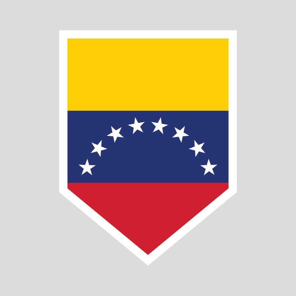 Venezuela Flag in Shield Shape Frame vector