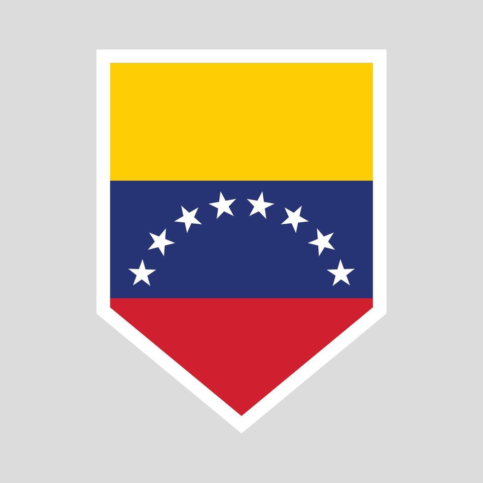 Venezuela Flag in Shield Shape Frame vector