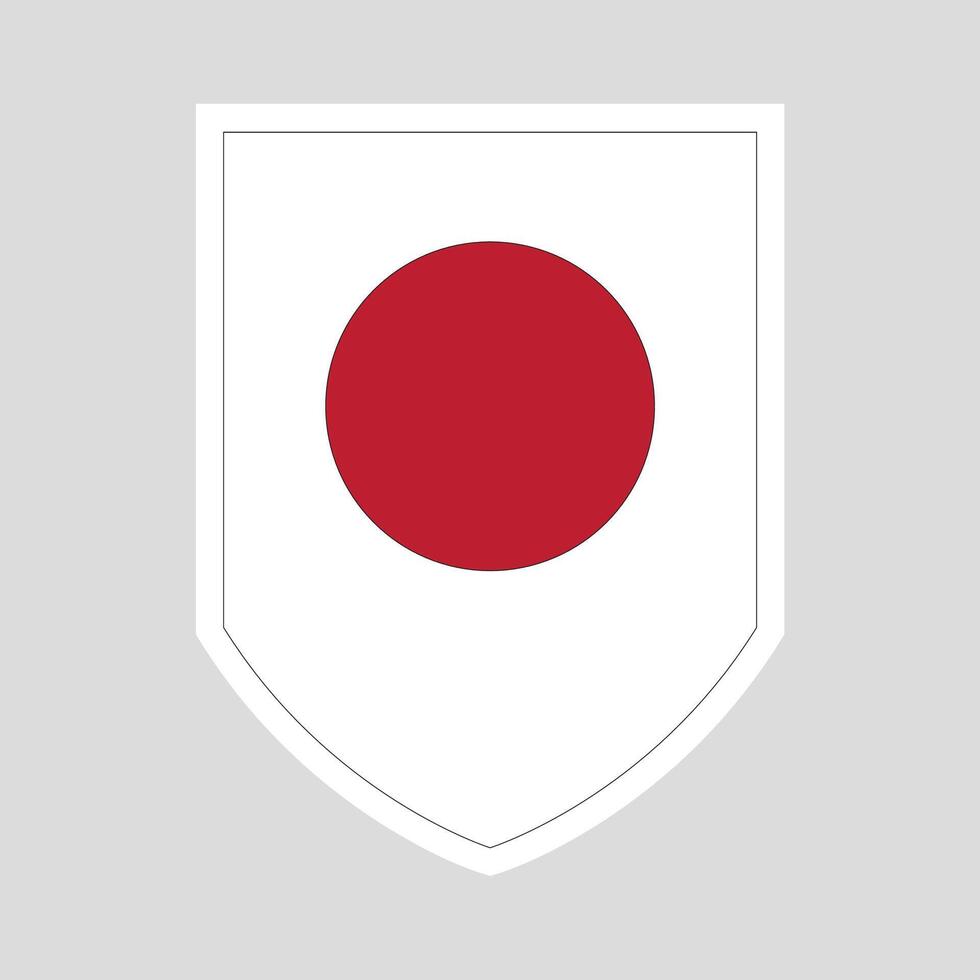 Japan Flag in Shield Shape Frame vector