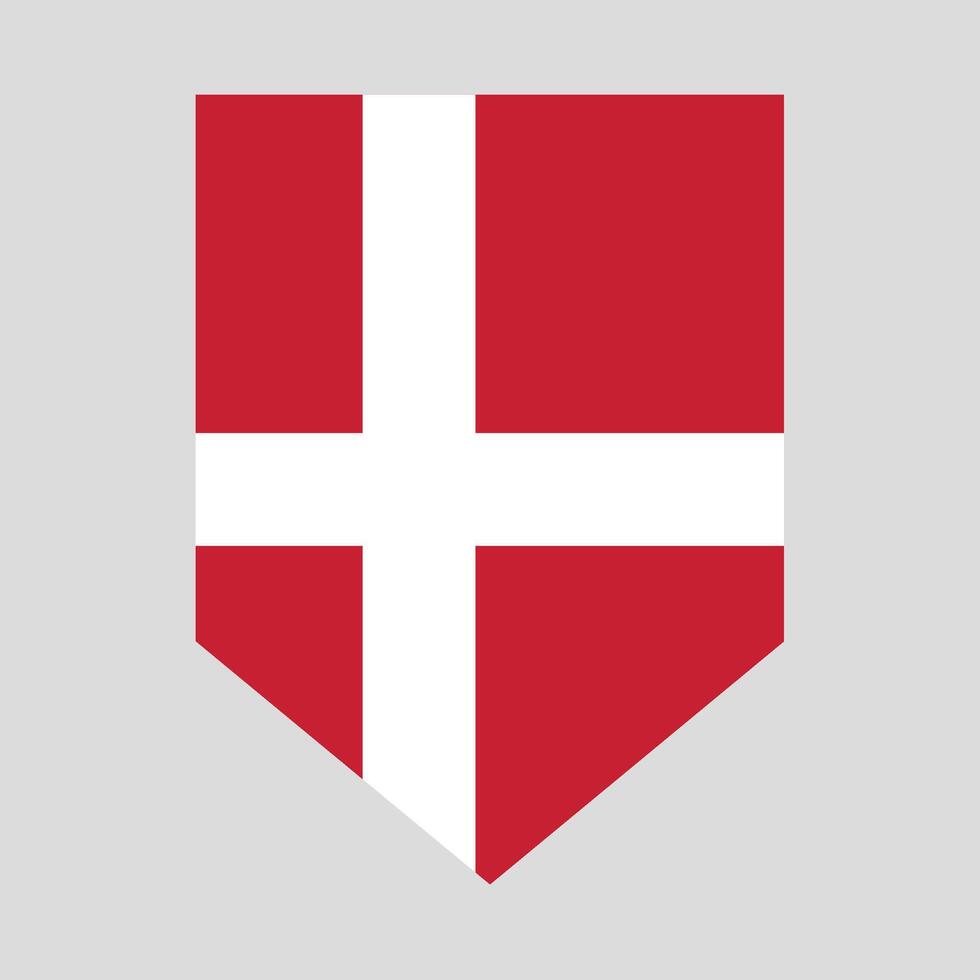 Denmark Flag in Shield Shape Frame vector