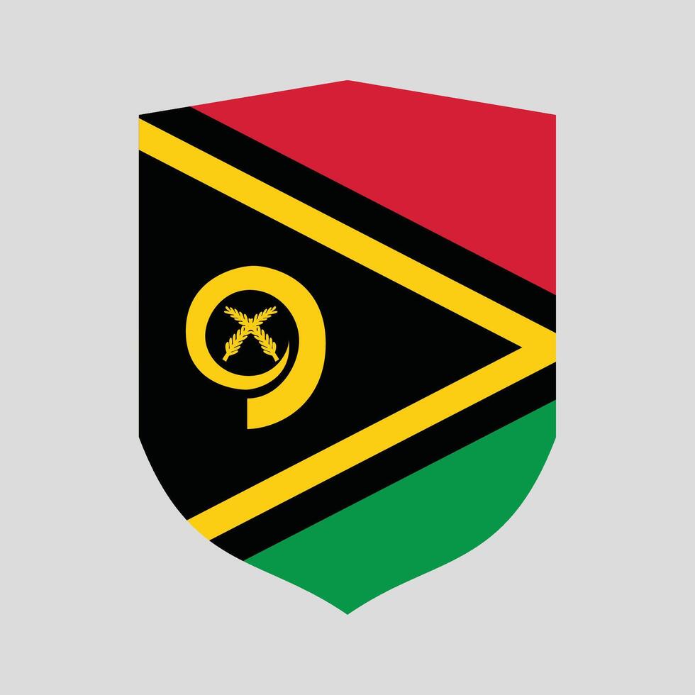 Vanuatu Flag in Shield Shape Frame vector