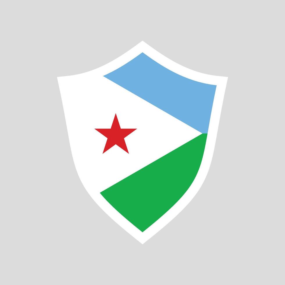 Djibouti Flag in Shield Shape Frame vector