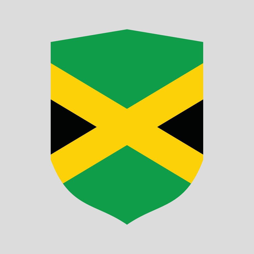 Jamaica Flag in Shield Shape Frame vector