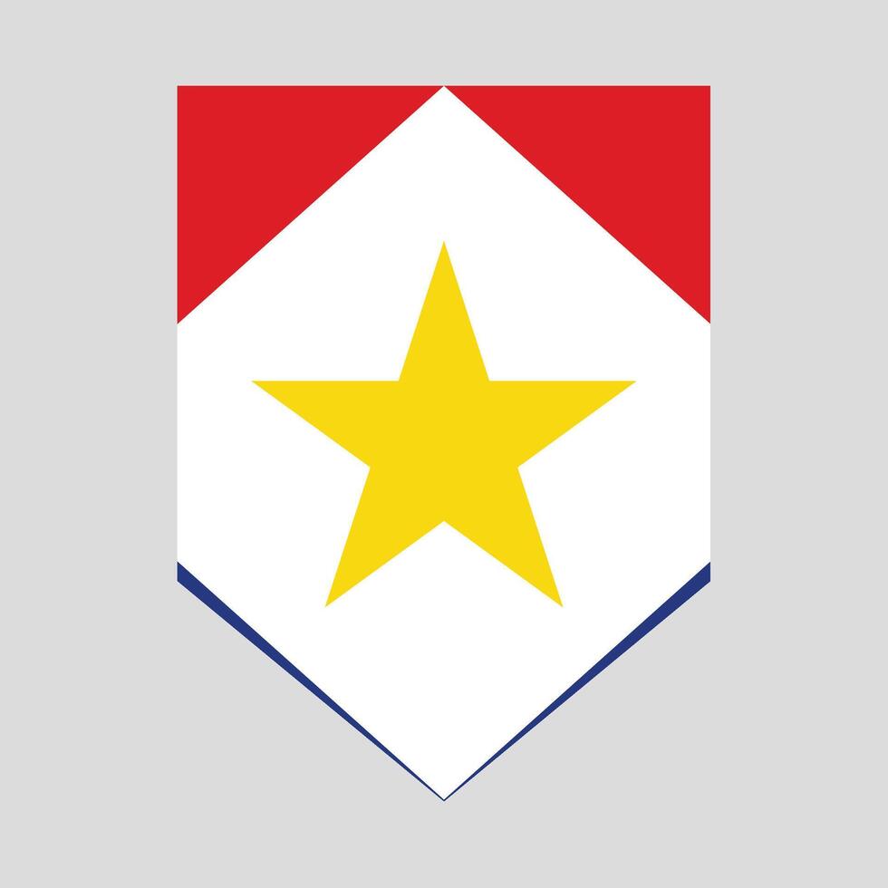 Saba Flag in Shield Shape Frame vector