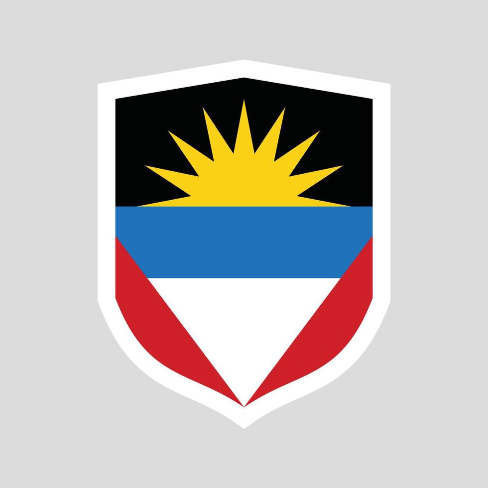 antigua y barbuda bandera en proteger forma vector