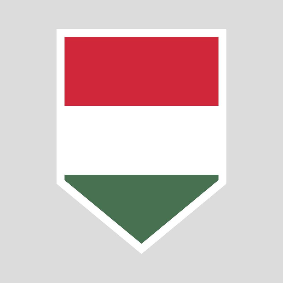 Hungary Flag in Shield Shape Frame vector