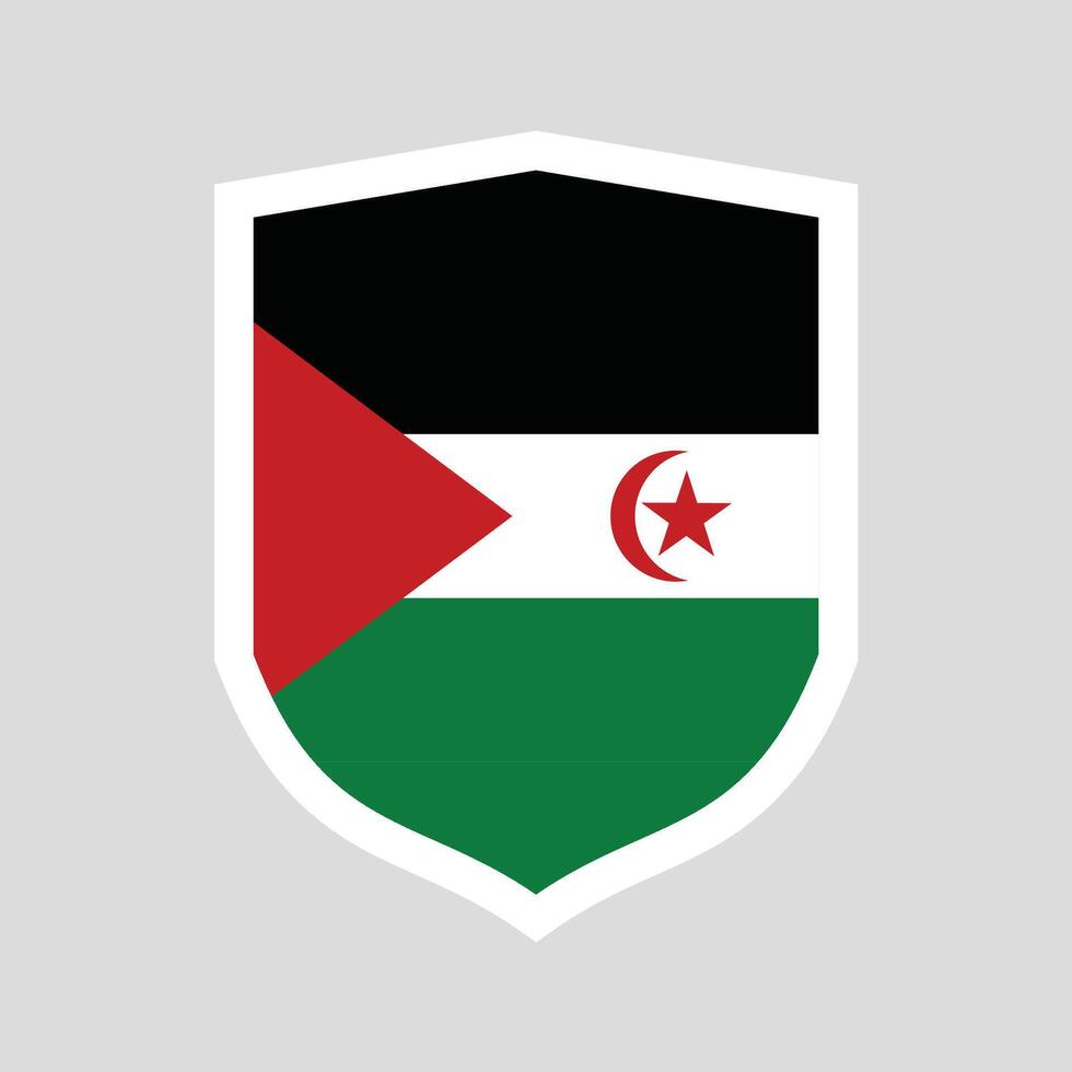 Sahrawi Arab Democratic Republic Flag in Shield Shape vector