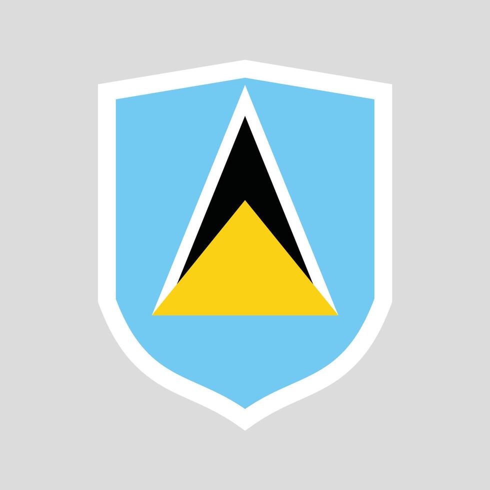 Saint Lucia Flag in Shield Shape Frame vector