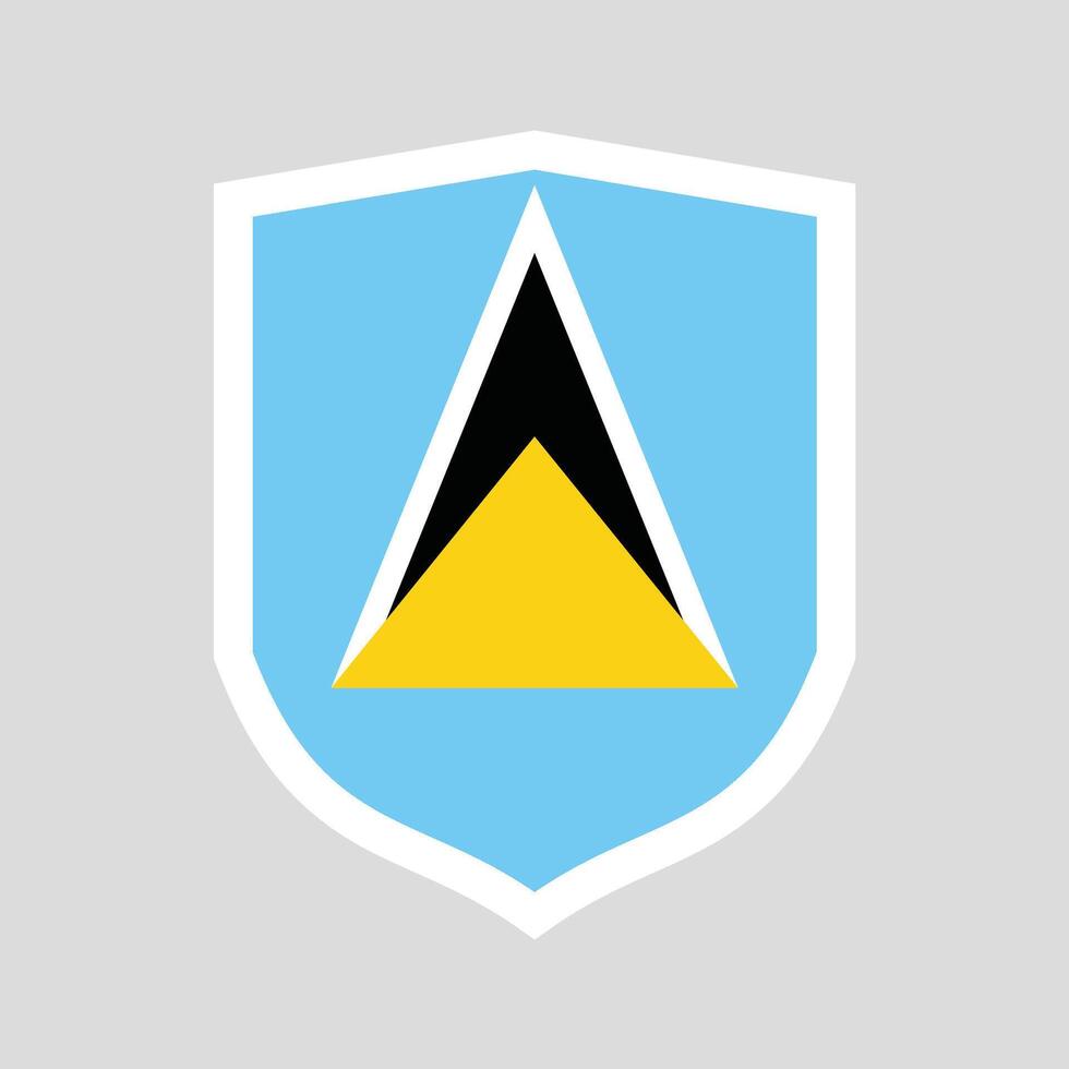 Saint Lucia Flag in Shield Shape Frame vector