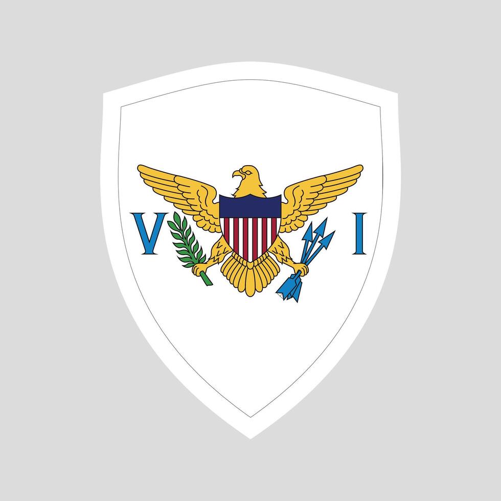 American Virgin Islands Flag in Shield Shape Frame vector