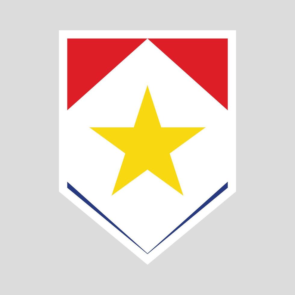 Saba Flag in Shield Shape Frame vector